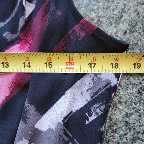 White House Black Market Sleeveless V-Neck Black Red Dress Women 6 Polyester - Picture 7 of 9